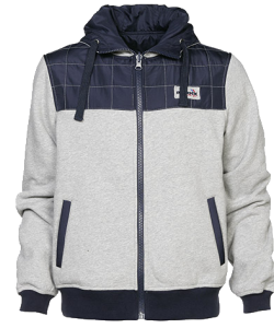 PATRICK PHOENIXM1A - Hooded Reversible Jacket Men Zip Closure Ideal For Leisures Color Light Grey/Mix/Blue 2 Sizes