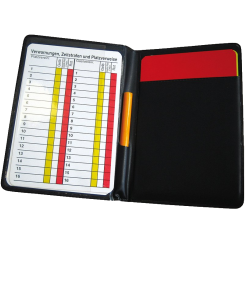 JAKO 2162 - Etui Arbitre Football Sport Couleur Noir Incluant Carton Jaune et Rouge Crayon Cartons de Notes Indispensable Pour Matches