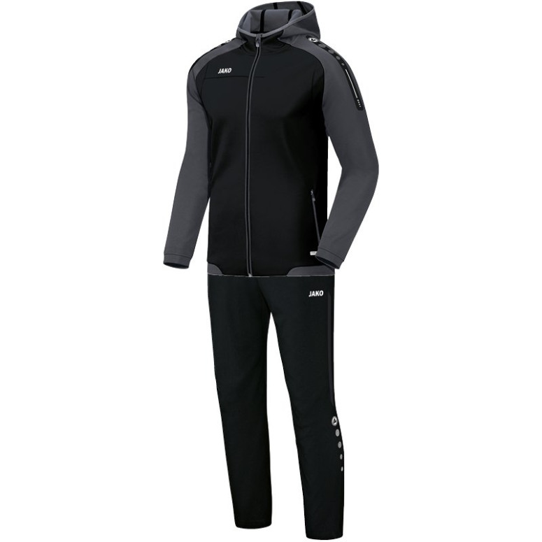 JAKO-M9617W-21-1 Hooded Leisure Tracksuit Champ Black/Anthracite