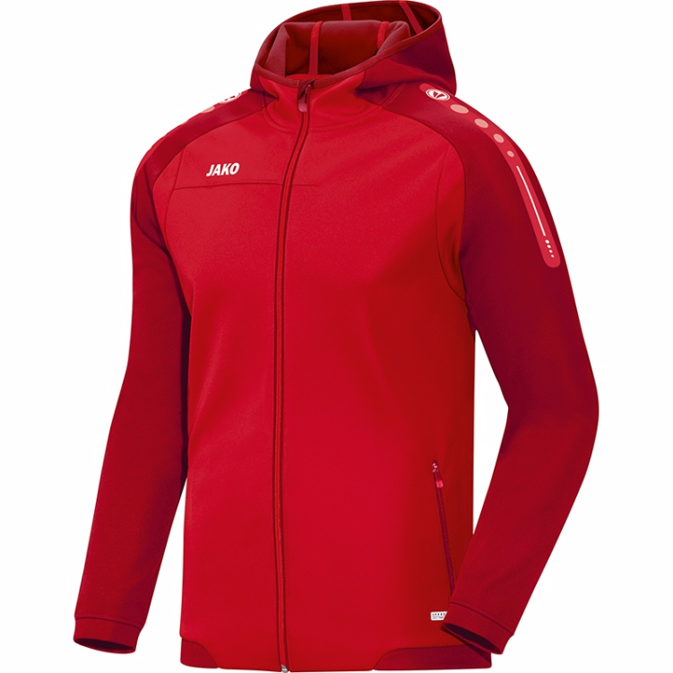 JAKO-6817M-01-1 Hooded Jacket Champ Red/Dark Red Front