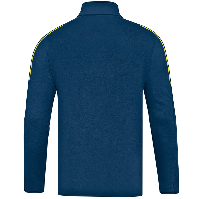 JAKO 8650-42-1 Sweater Ziptop 1/4 Front Zipper Classico Night Blue/Lemon Back