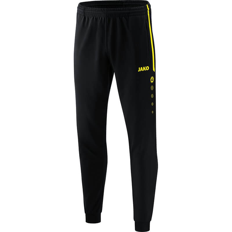 JAKO-9218-33 Polyester Pants Competition 2.0 Black/Fluo Yellow