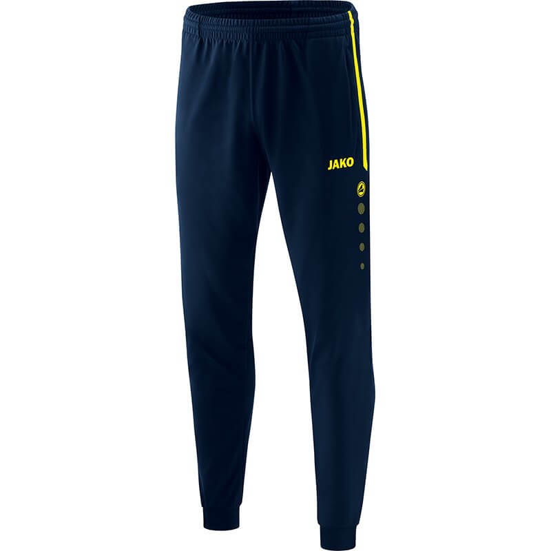 JAKO-9218-89 Polyester Pants Competition 2.0 Navy/Fluo Yellow