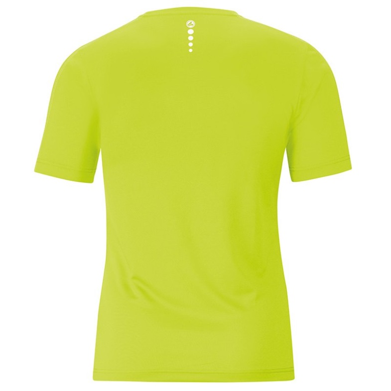 JAKO 6110M-23-1 T-Shirt Manches Courtes Sprint Citron Vert Bande Running au Cou
