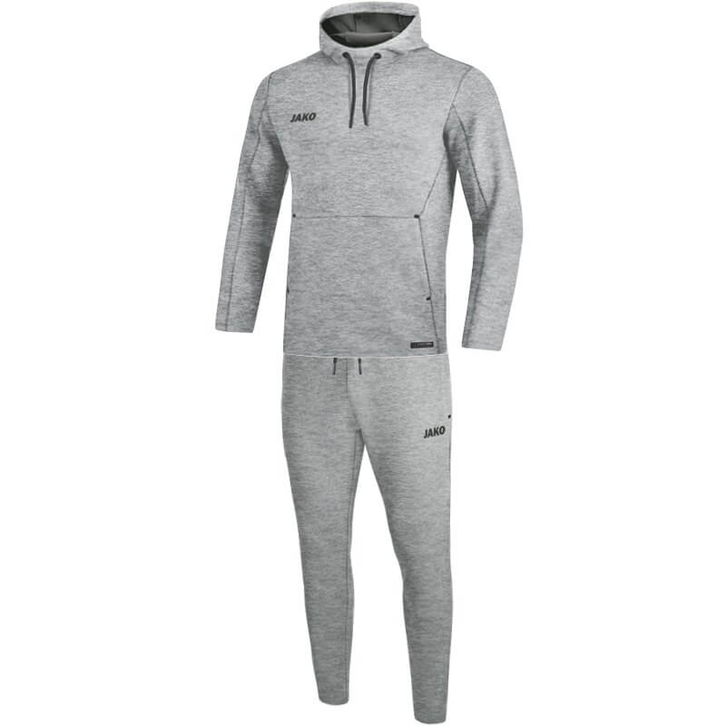 JAKO-M9629M-40 Hooded Jogging Tracksuit Sweatshirt Premium Basics Mixed Grey