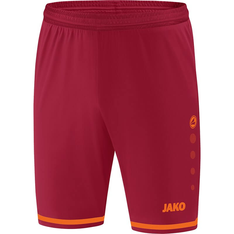 JAKO-4429-13 Short Striker 2.0 Rouge Bordeaux/Orange Fluo