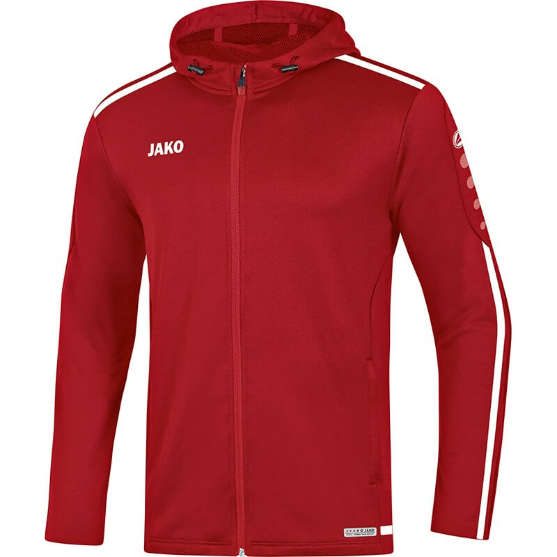 JAKO-6819-11-1 Hooded Jacket Striker 2.0 Chili Red/White Front