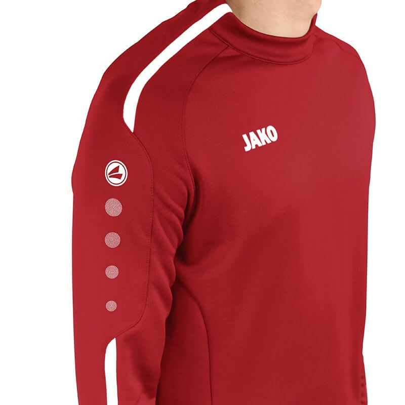 JAKO-8819-11-7 Sweater Striker 2.0 Rouge Chili/Blanc Col Rond