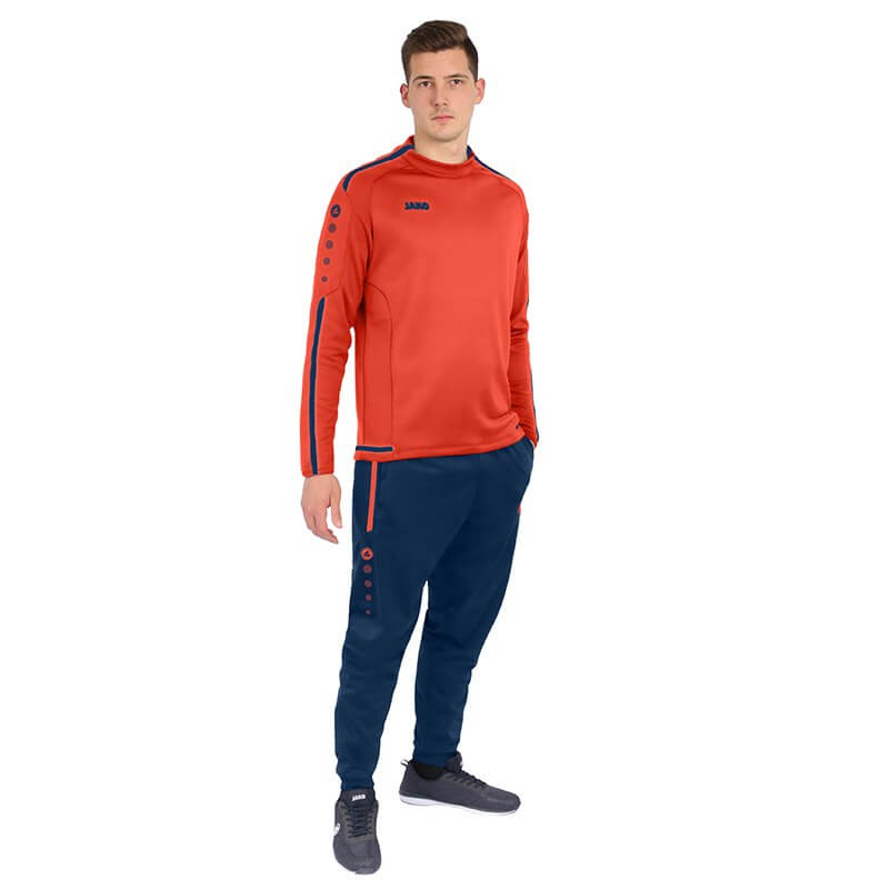 JAKO-8819-18-6 Sweat Striker 2.0 Flame/Navy Complete Outfit