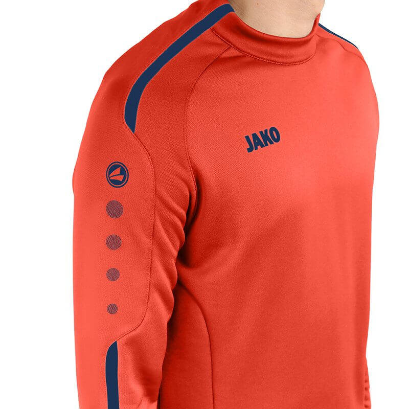 JAKO-8819-18-7 Sweater Striker 2.0 Flamme/Bleu Marin Col Rond
