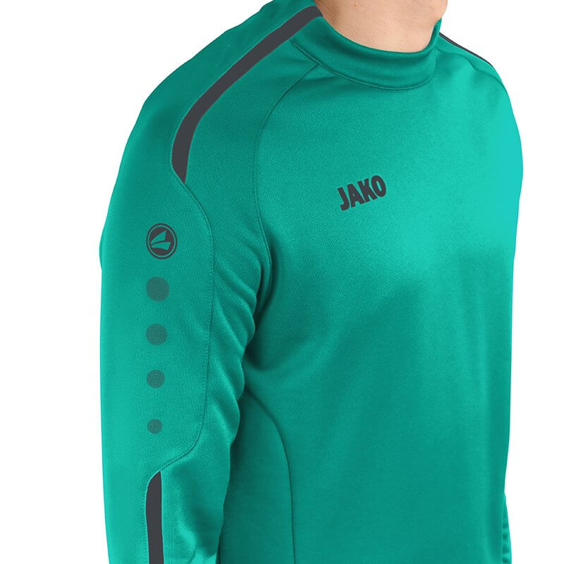 JAKO-8819-24-7 Sweater Striker 2.0 Bleu Turquoise/Anthracite Col Rond