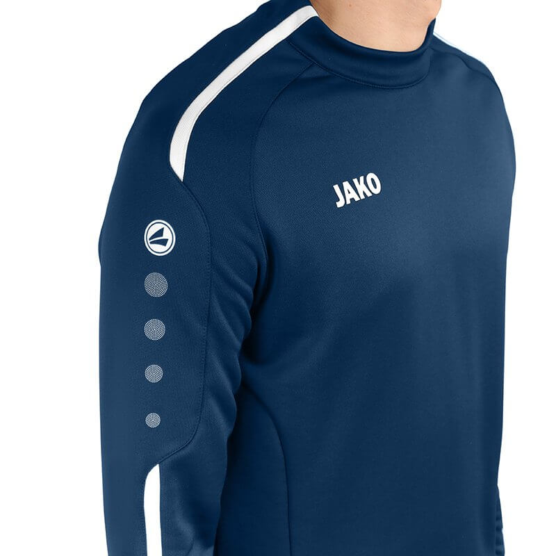 JAKO-8819-99-7 Sweater Striker 2.0 Bleu Marin/Blanc Col Rond