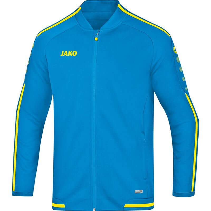 JAKO-9819-89-1 Leisure Jacket Striker 2.0 Blue/Fluo Yellow Front